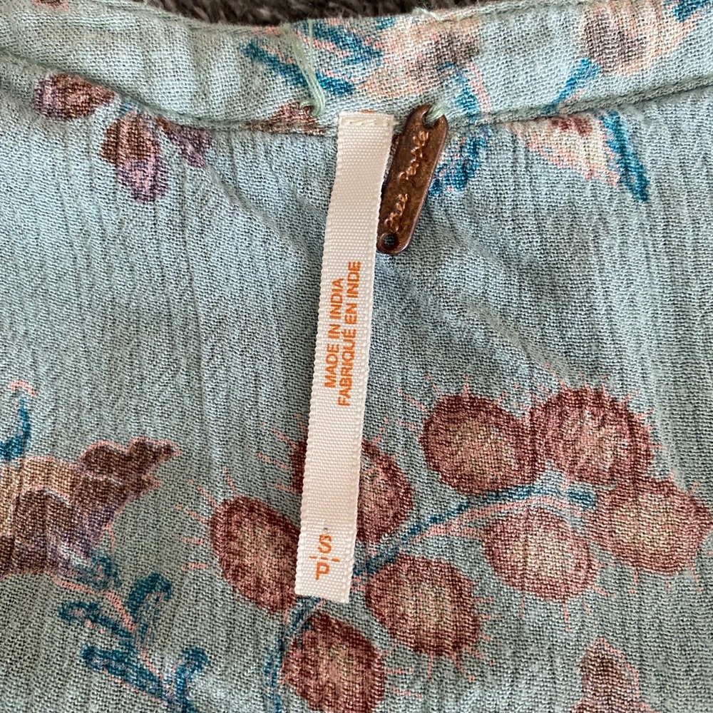 Free People Green and Orange Long Sleeve Tunic - Picture 3 of 5